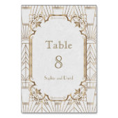 Numéro De Table Chic White Gold Great Gatsby Art Déco TABLE NUMBER (Dos)