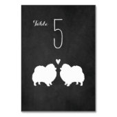 Numéro De Table Chien de Poméranie Silhouettes Réception de mariag (Dos)