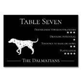 Numéro De Table Chien unique et drôle dalmatien invité trait maria (Dos)
