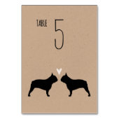 Numéro De Table Chiens de taureau français Silhouettes Chiens Réce (Dos)