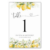 Numéro De Table Chiffre de Mariage Citrus vert citron (Par défaut)