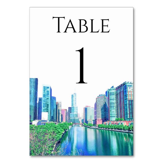 Numéro De Table Chiffres de table de la rivière Chicago (Dos)