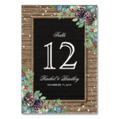 Numéro De Table Chiffres de table de Noël rustique (Dos)