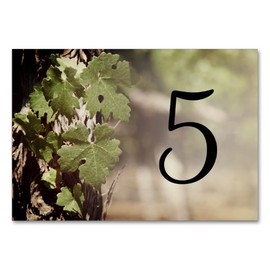 Numéro De Table Chiffres de table des vignes Feuilles (Devant)