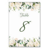 Numéro De Table Chiffres du Mariage de fleurs blanches (Dos)