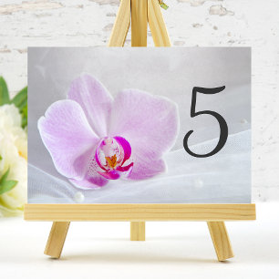 Numéro De Table Chiffres du Mariage de l'orchidée rose et du voile