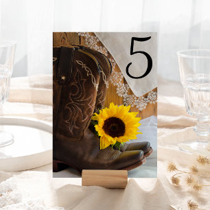 Numéro De Table Chiffres du Mariage du tournesol et de la dentelle