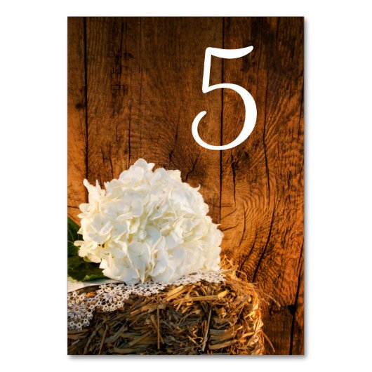 Numéro De Table Chiffres du Mariage en bois d'Hydrangea blanc (Par défaut)
