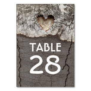 Numéro De Table Chiffres du Mariage Rustic Wood Heart Tree