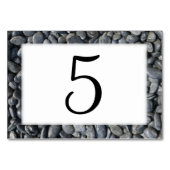 Numéro De Table Chiffres du tableau Pebbles noirs lisses (Devant)