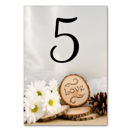 Numéro De Table Chiffres Rustiques Blancs Mariage Woodland Numéro  (Dos)