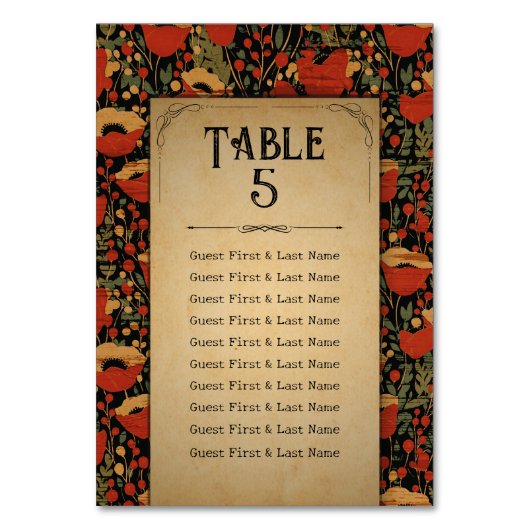 Numéro De Table Chiffres Rustiques Rouges Mariage en bois (Par défaut)