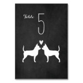 Numéro De Table Chihuahua Chien Silhouettes Réception de mariage (Dos)