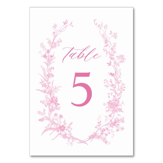 Numéro De Table Chinoiserie Classic Rose Floral Mariage (Dos)