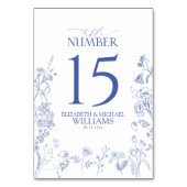 Numéro De Table Chinoiserie French Blue Victorian Floral Réception (Dos)