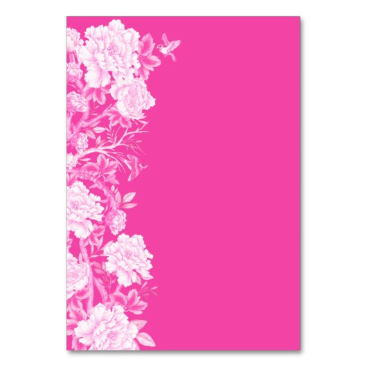 Numéro De Table Chinoiserie rose chaud Siege Numéro de tableau (Dos)
