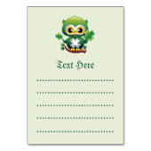 Numéro De Table Chouette bébé mignonne St Patrick dessin animé (Dos)