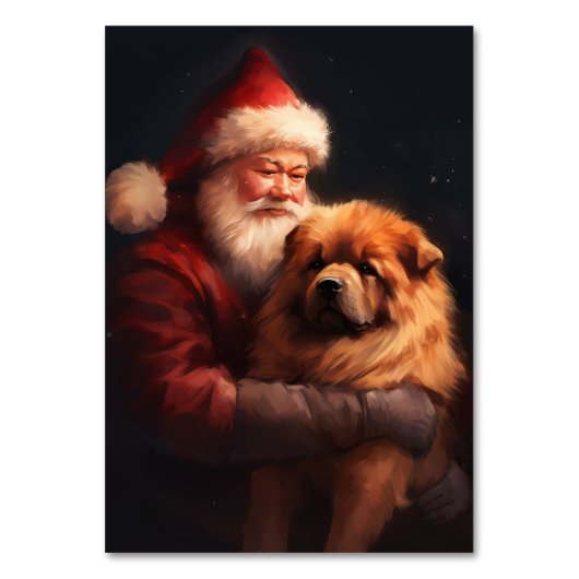 Numéro De Table Chow Chow avec Noël Festif du Père Noël (Par défaut)