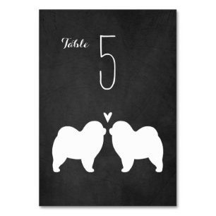 Numéro De Table Chow Chow Silhouettes Réception de mariage