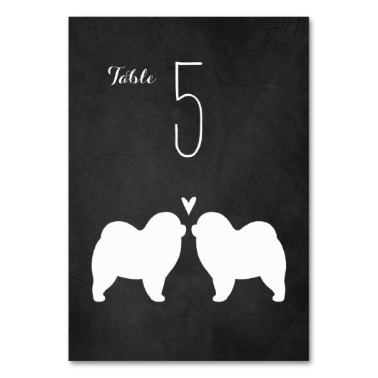 Numéro De Table Chow Chow Silhouettes Réception de mariage (Dos)