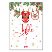 Numéro De Table Christmas Baby Clothes Line Table Number (Dos)