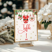 Numéro De Table Christmas Baby Clothes Line Table Number