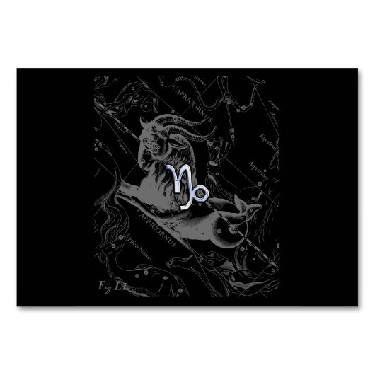 Numéro De Table Chrome comme Capricorn Zodiac Connexion Hevelius (Devant)