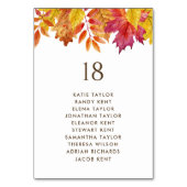 Numéro De Table Chute Feuille Automne Mariage Table Plan de siège (Dos)