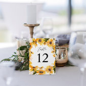 Numéro De Table Chute Fleur de tournesol Numéro du tableau