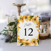 Numéro De Table Chute Fleur de tournesol Numéro du tableau