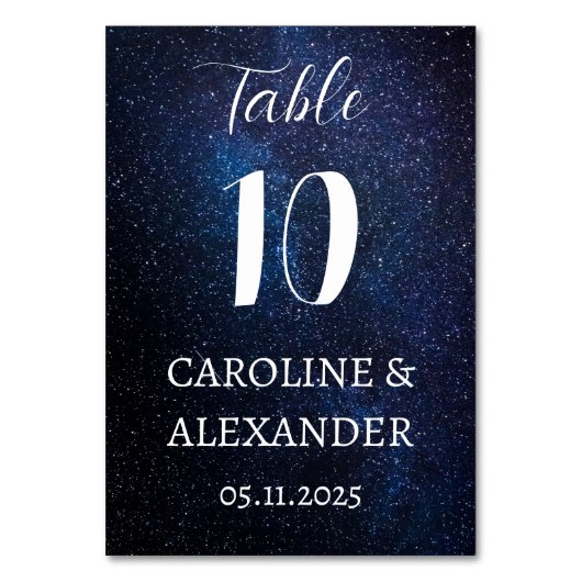 Numéro De Table Ciel de nuit Constellation moderne Galaxie moderne (Par défaut)