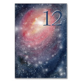 Numéro De Table Ciel nocturne moderne galaxie bleu violet rouge (Dos)