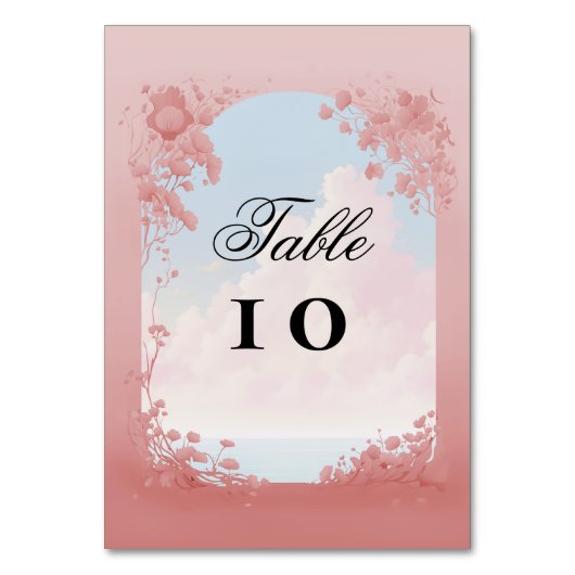 Numéro De Table Ciel rêvé, mariage de conte de fées (Dos)