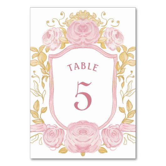 Numéro De Table Cimetière Rose aquarelle (Par défaut)