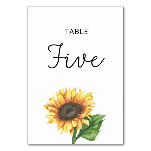 numéro de table cinq mariage tournesol (Par défaut)
