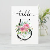 Numéro de table cinq Tableaux de pivoines roses (Debout devant)