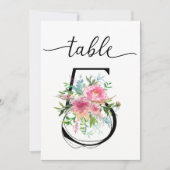 Numéro de table cinq Tableaux Pivoines roses (Devant)