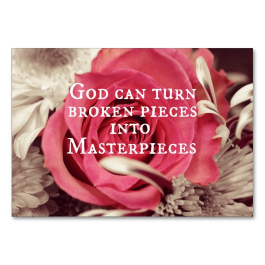 Numéro De Table Citation chrétienne Dieu peut transformer des pièc (Dos)
