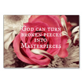 Numéro De Table Citation chrétienne Dieu peut transformer des pièc (Devant)