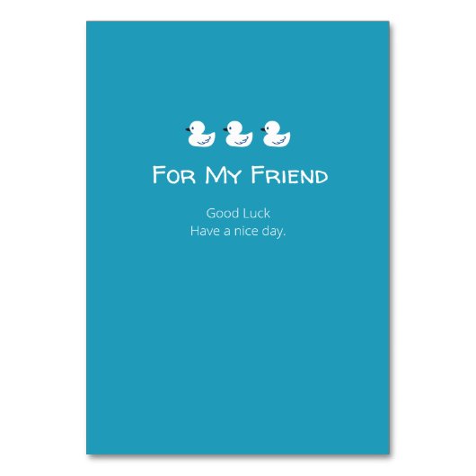 Numéro De Table Citation De Canards Amusants (Dos)