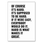 Numéro De Table Citations d'entraînement motivationnel (Dos)