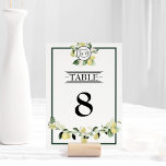 Numéro De Table Citron Jardin Monogramme Mariage blanc<br><div class="desc">Ce Monogramme de jardin de citron Mariage blanc design de numéro de table est un choix brillant pour créer une esthétique élégante et belle pour votre mariage ou toute autre occasion spéciale. Blanc classique avec typographie noire sophistiquée et calligraphie chic donne un ton de style moderne mais traditionnel. Les bordures...</div>