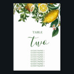 Numéro De Table Citron jaune rustique et feuillage Vert<br><div class="desc">Cette conception présente un agencement d'agrumes et citrons illustrations vintages. Ce design jaune, blanc et vert est simple mais élégant dans tous les sens. Le mélange des couleurs crée un style chic, tendance et sophistiqué. Design élégant de carte de numéro de table de mariage avec des éléments modernes. Des invitations...</div>