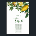 Numéro De Table Citron jaune rustique et feuillage Vert<br><div class="desc">Cette conception présente un agencement d'agrumes et citrons illustrations vintages. Ce design jaune, blanc et vert est simple mais élégant dans tous les sens. Le mélange des couleurs crée un style chic, tendance et sophistiqué. Design élégant de carte de numéro de table de mariage avec des éléments modernes. Des invitations...</div>