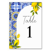 Numéro De Table Citron Méditerranée Boho Arch Mariage Numéro de ta (Dos)