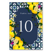 Numéro De Table Citron Méditerranée Navy (Dos)