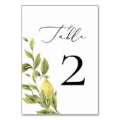 Numéro De Table Citron méditerranéen Calligraphie Mariage 2 (Par défaut)