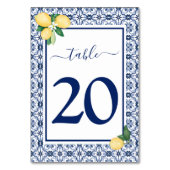 Numéro De Table Citrons Bleus de Méditerranée Mariage Citrus (Dos)