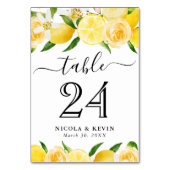 Numéro De Table Citrons d'aquarelle et Mariage de fleurs d'été (Par défaut)