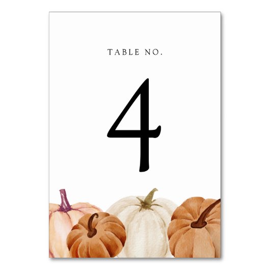 Numéro de table citrouille (Dos)